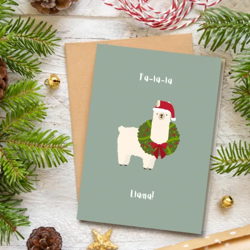 Fa-La-La Lama Christmas Card