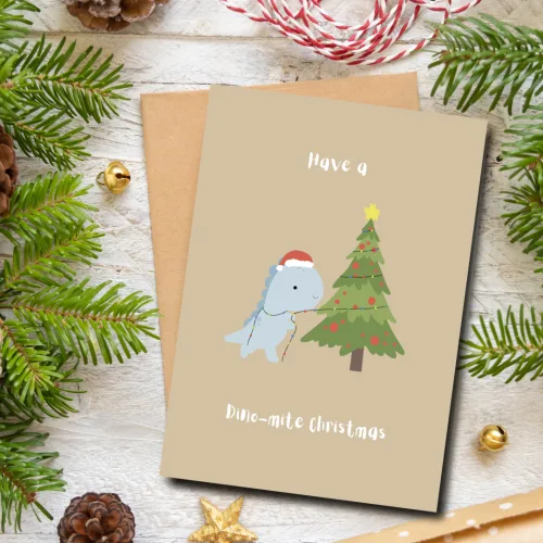 Dino-mite Christmas Card