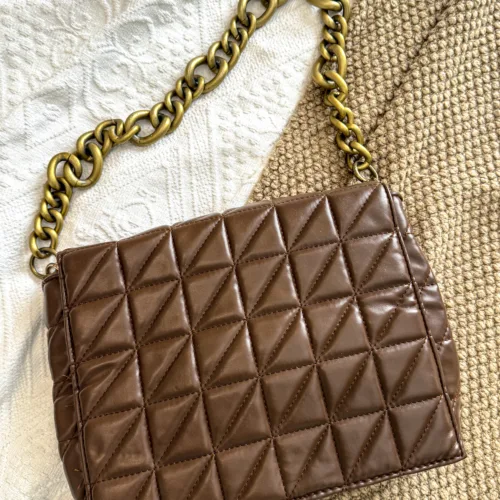 Brown Gold Chain Bag