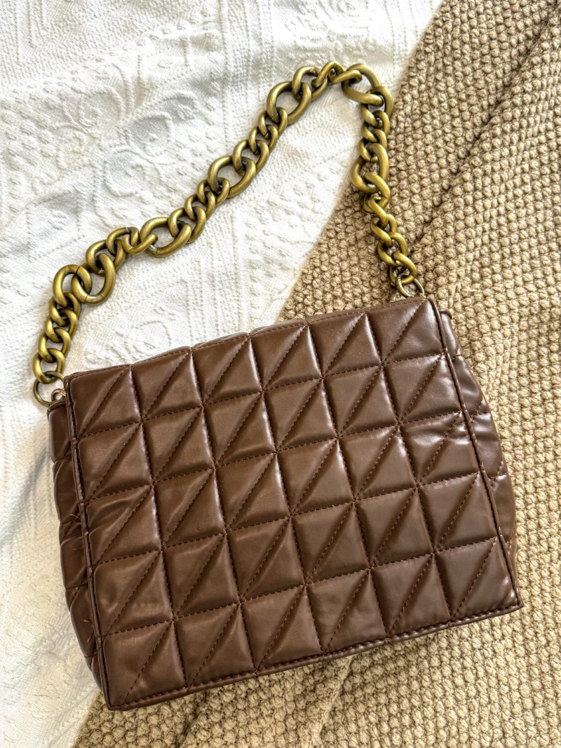 Brown Gold Chain Bag