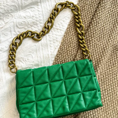 Green Gold Chain Bag